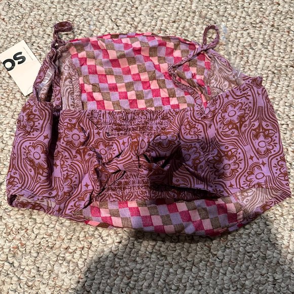 JUNIORS SO CROPPED PRINT HANDEKERCHIEF TANK SIZE M #512 - Picture 3 of 3